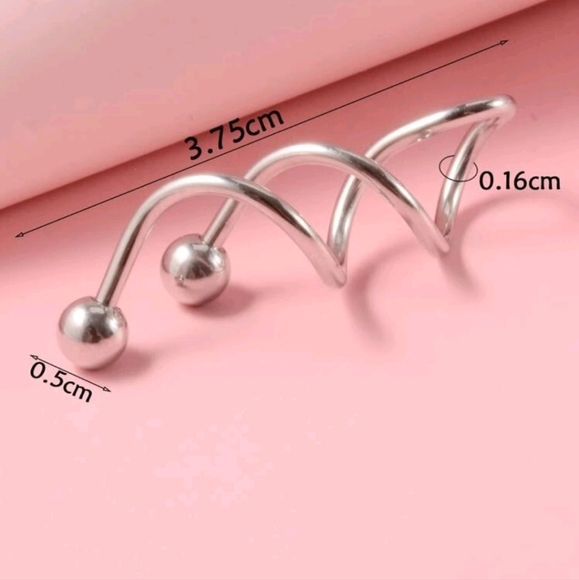 Spiral Twisted Bellybutton Ring 14g - Picture 4 of 4